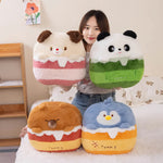 SnuggleBites 2-in-1 Plush Pillow & Cozy Blanket Set - Hops and Pops - Cute - Plushies - Kawaii - Happy Plush, Relaxed Plush