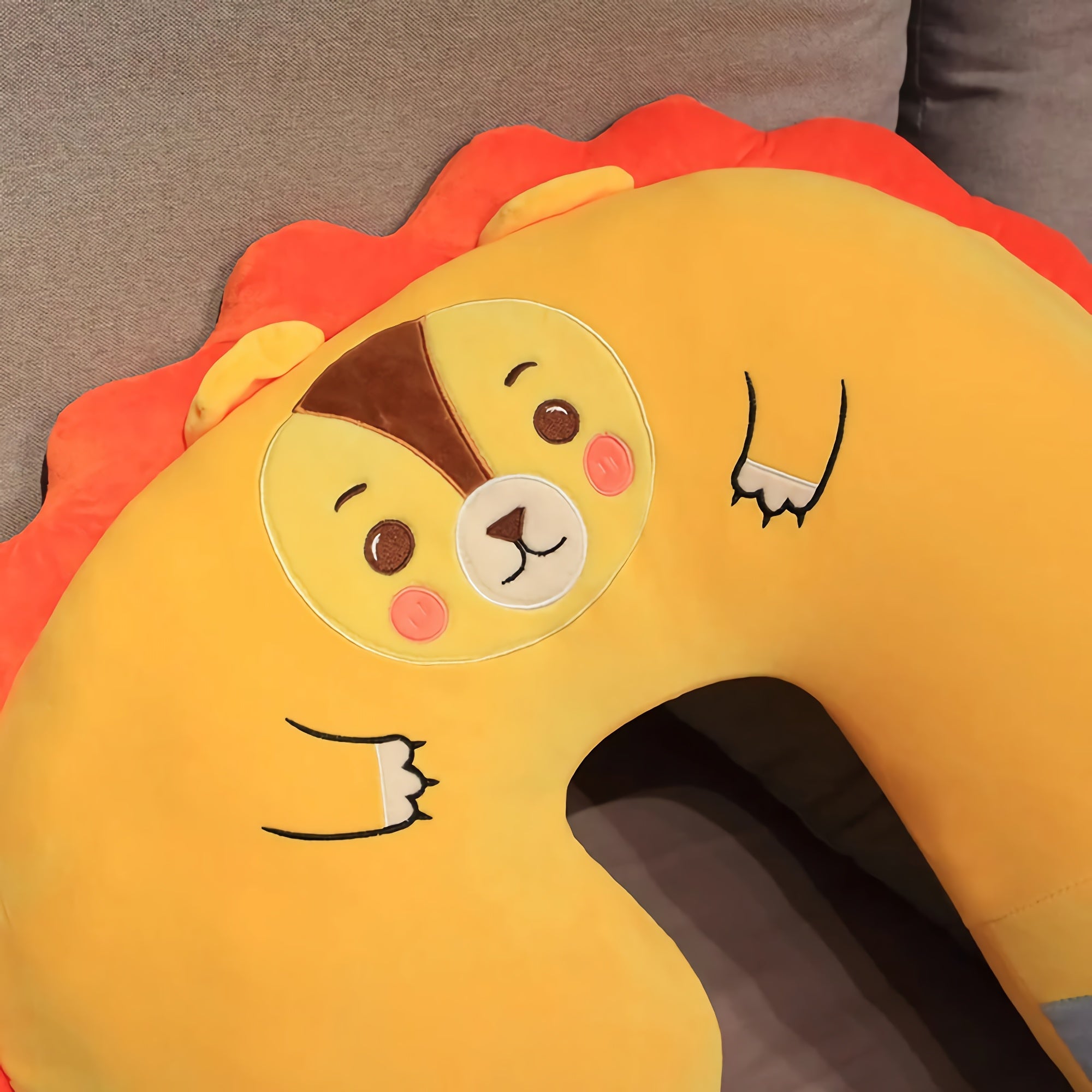 SnuggleZoo Giant C-Shaped Animal Plush Pillow - Hops and Pops - Cute - Plushies - Kawaii - Stuffed Animals