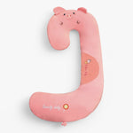 SnuggleZoo Giant C-Shaped Animal Plush Pillow - Hops and Pops - Cute - Plushies - Kawaii - Happy Plush, Shy Plush