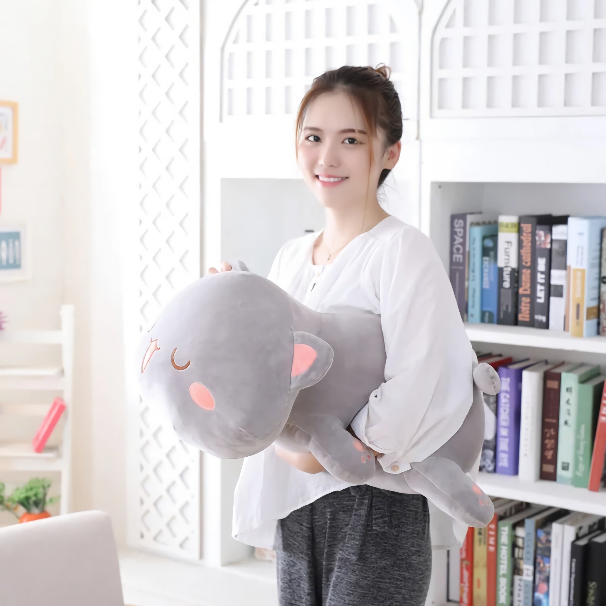 Squishy Stack Cats Adorably Plump Stuffed Animal Pillows - Hops and Pops - Cute - Plushies - Kawaii - Cat Plush - Stuffed Animals