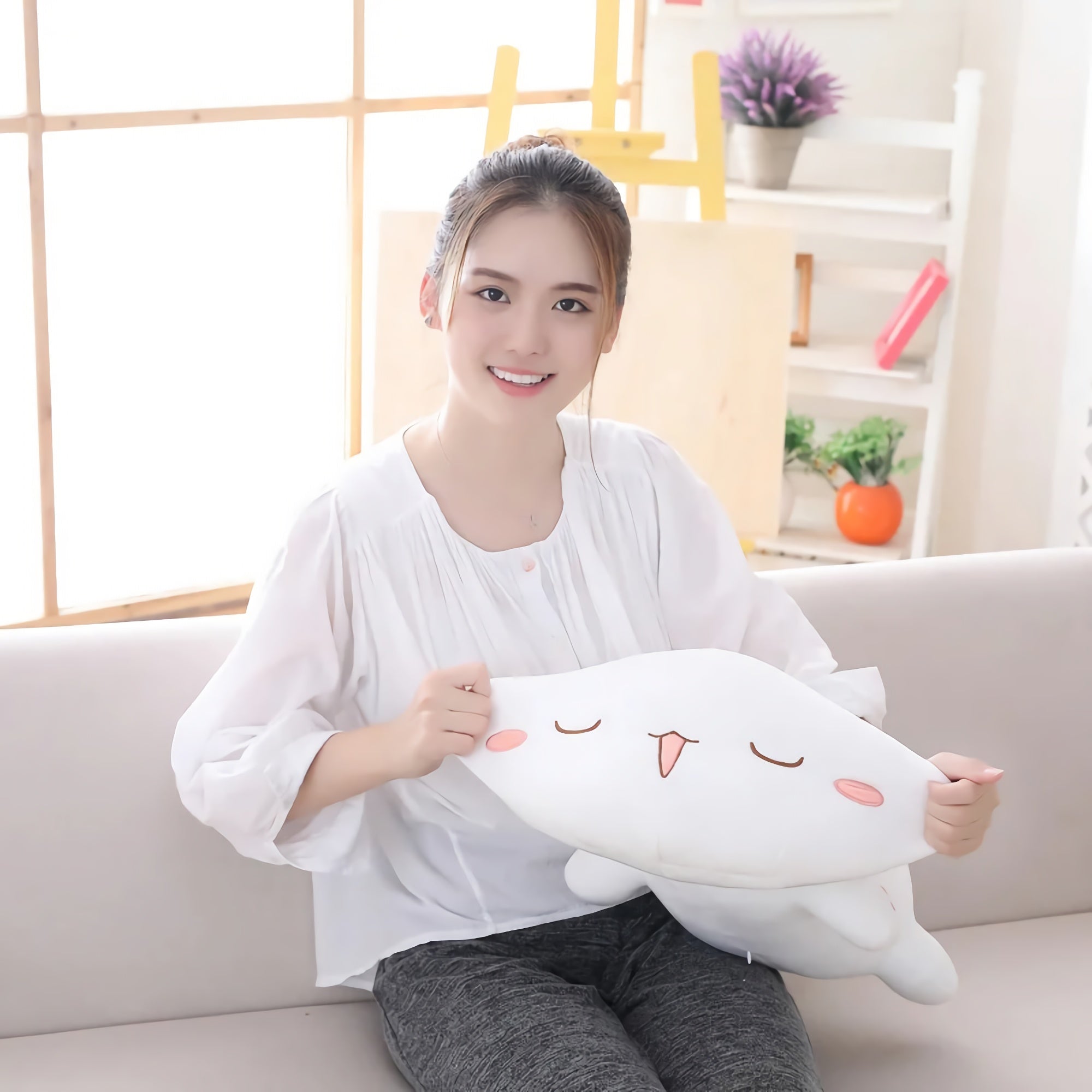 Squishy Stack Cats Adorably Plump Stuffed Animal Pillows - Hops and Pops - Cute - Plushies - Kawaii - Cat Plush - Stuffed Animals