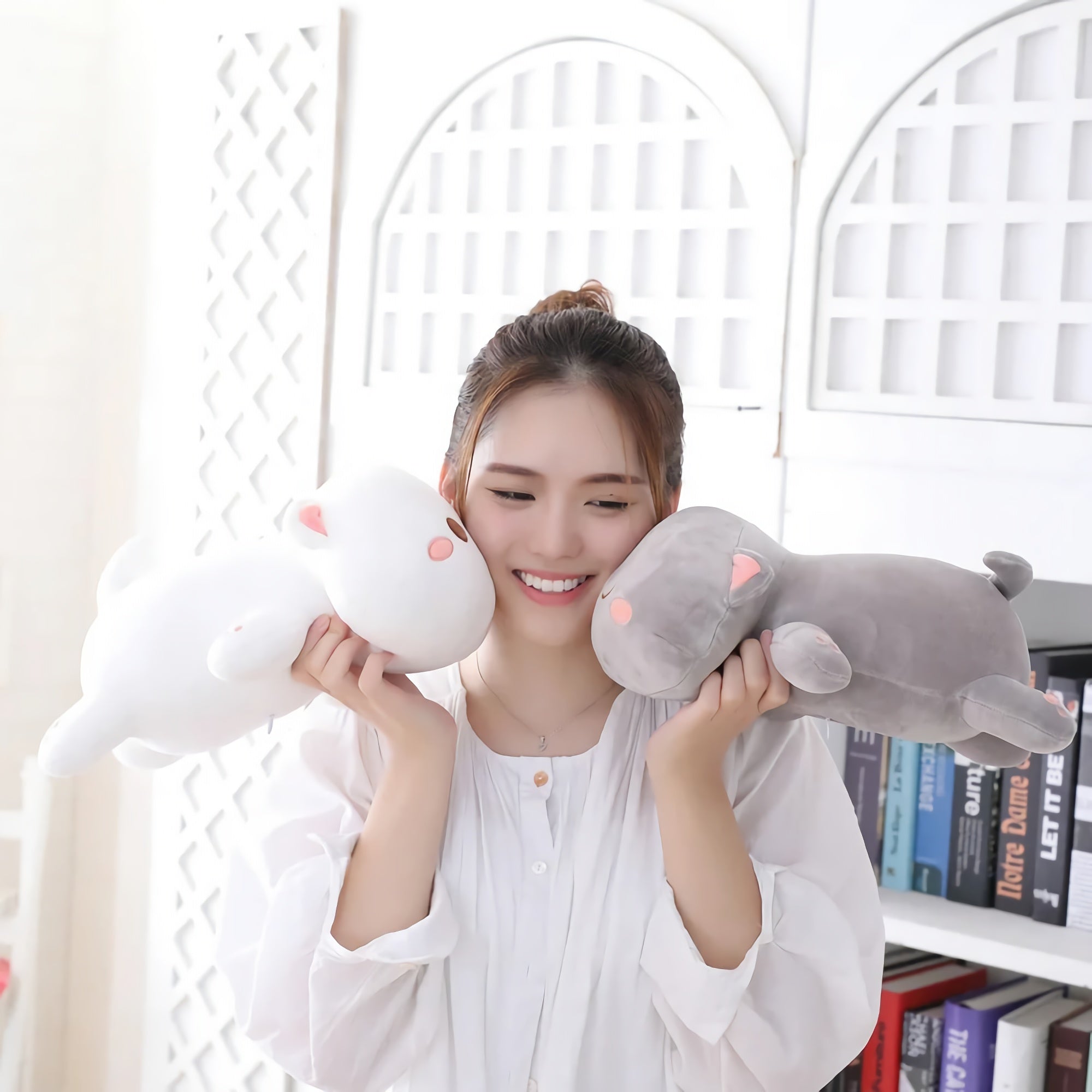 Squishy Stack Cats Adorably Plump Stuffed Animal Pillows - Hops and Pops - Cute - Plushies - Kawaii - Cat Plush - Stuffed Animals