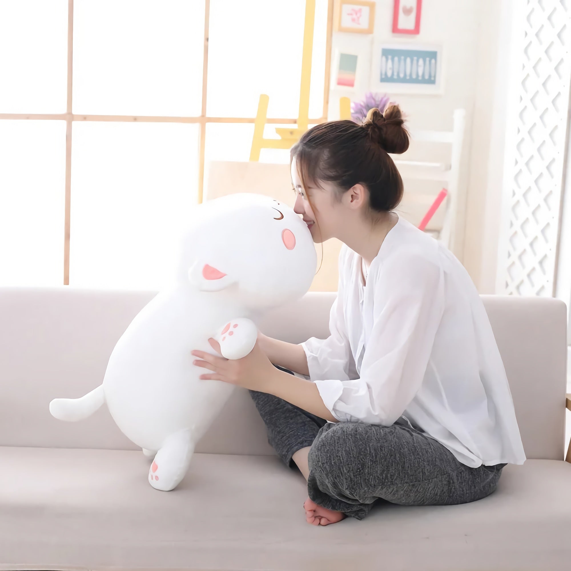 Squishy Stack Cats Adorably Plump Stuffed Animal Pillows - Hops and Pops - Cute - Plushies - Kawaii - Cat Plush - Stuffed Animals