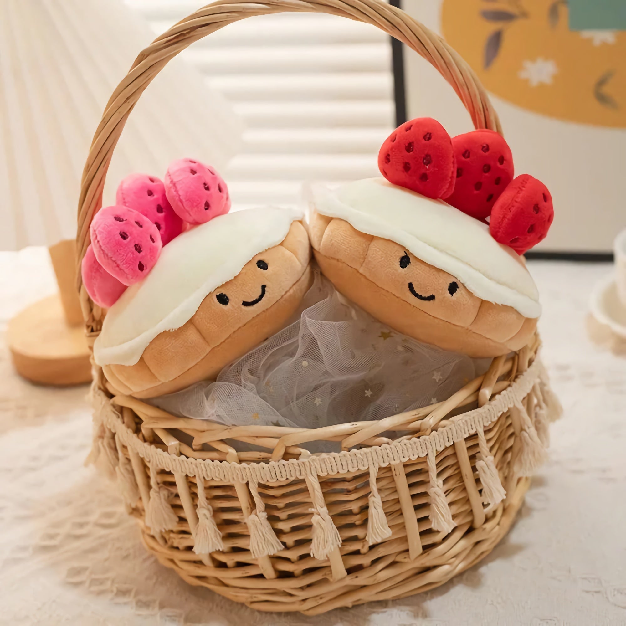 Strawberry Tart Yummy Plushies - Hops and Pops - Cute - Plushies - Kawaii - Sweets Plush - Theme: Food-Inspired