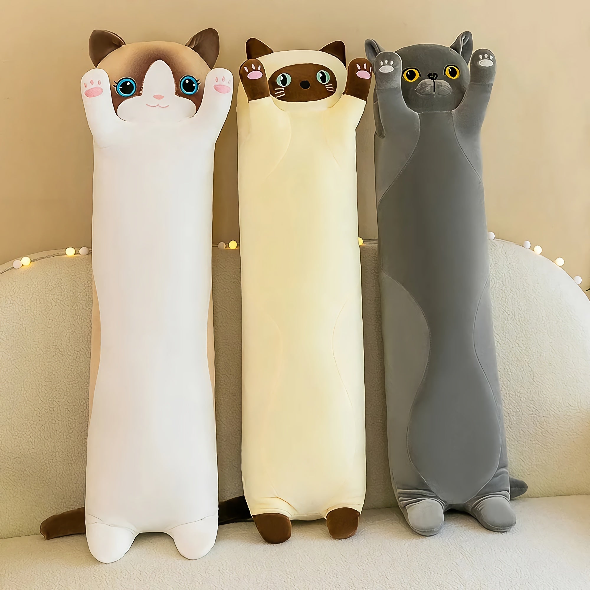 Stretchy Cat Extra-Long Plushies - Hops and Pops - Cute - Plushies - Kawaii - Cat Plush - Stuffed Animals