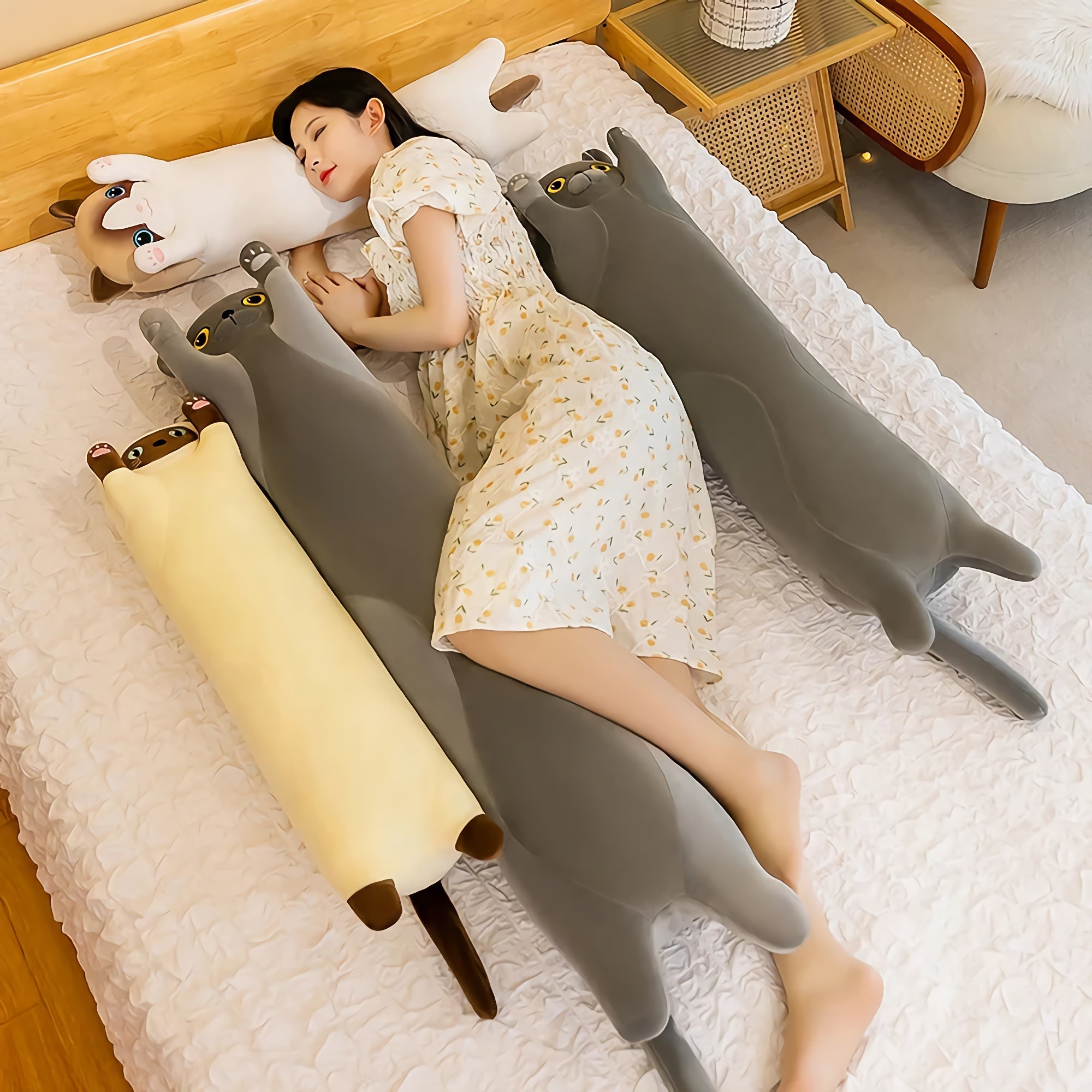 Stretchy Cat Extra-Long Plushies - Hops and Pops - Cute - Plushies - Kawaii - Cat Plush - Shape: Long