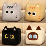 Tofu Cat Plushies - Soft & Squishy Cube Companions - Hops and Pops - Cute - Plushies - Kawaii - Cat Plush - Beige - Orange - Gray - Black