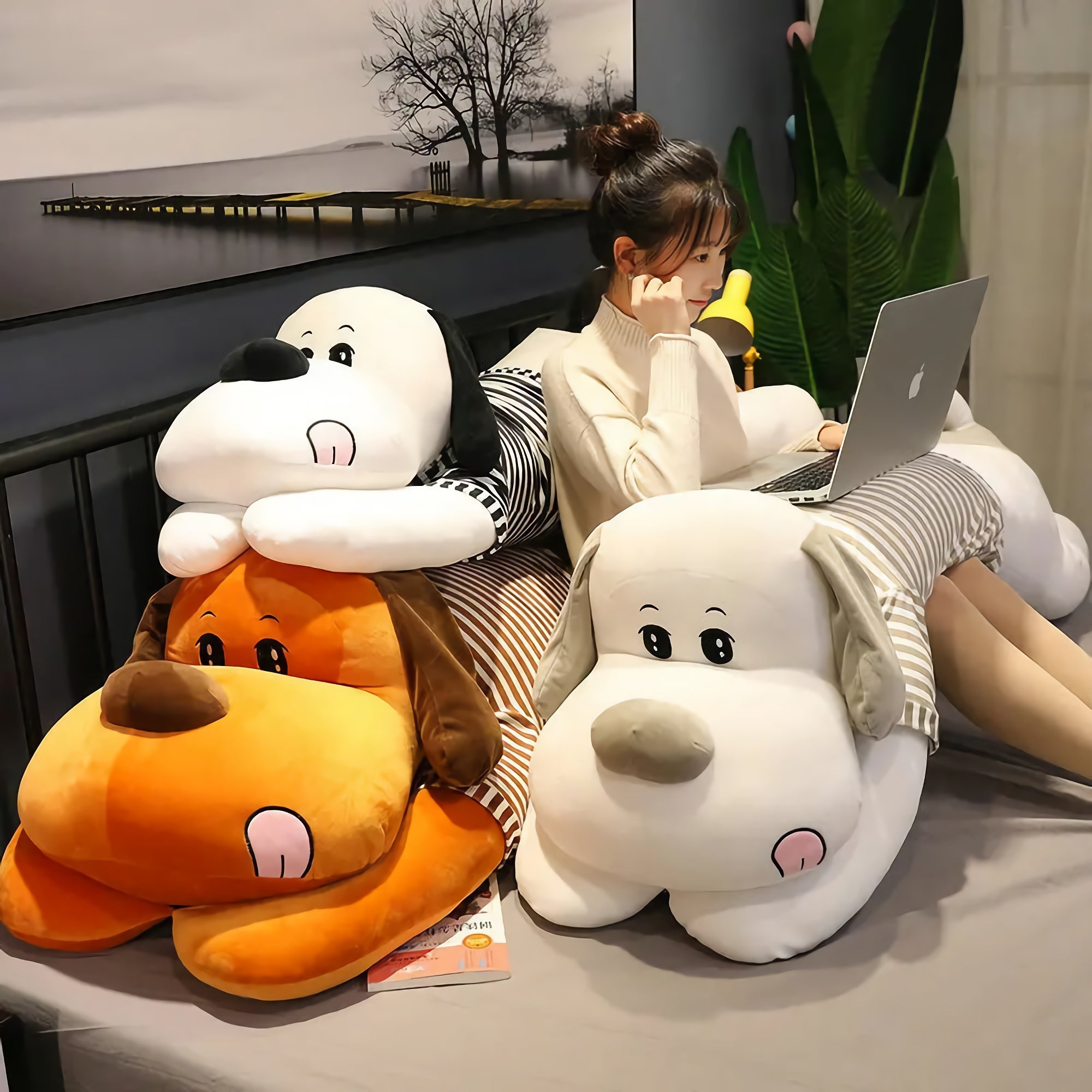 Tongue-Out Pup Soft Dog Plush - Hops and Pops - Cute - Plushies - Kawaii - Dog Plush - Stuffed Animals