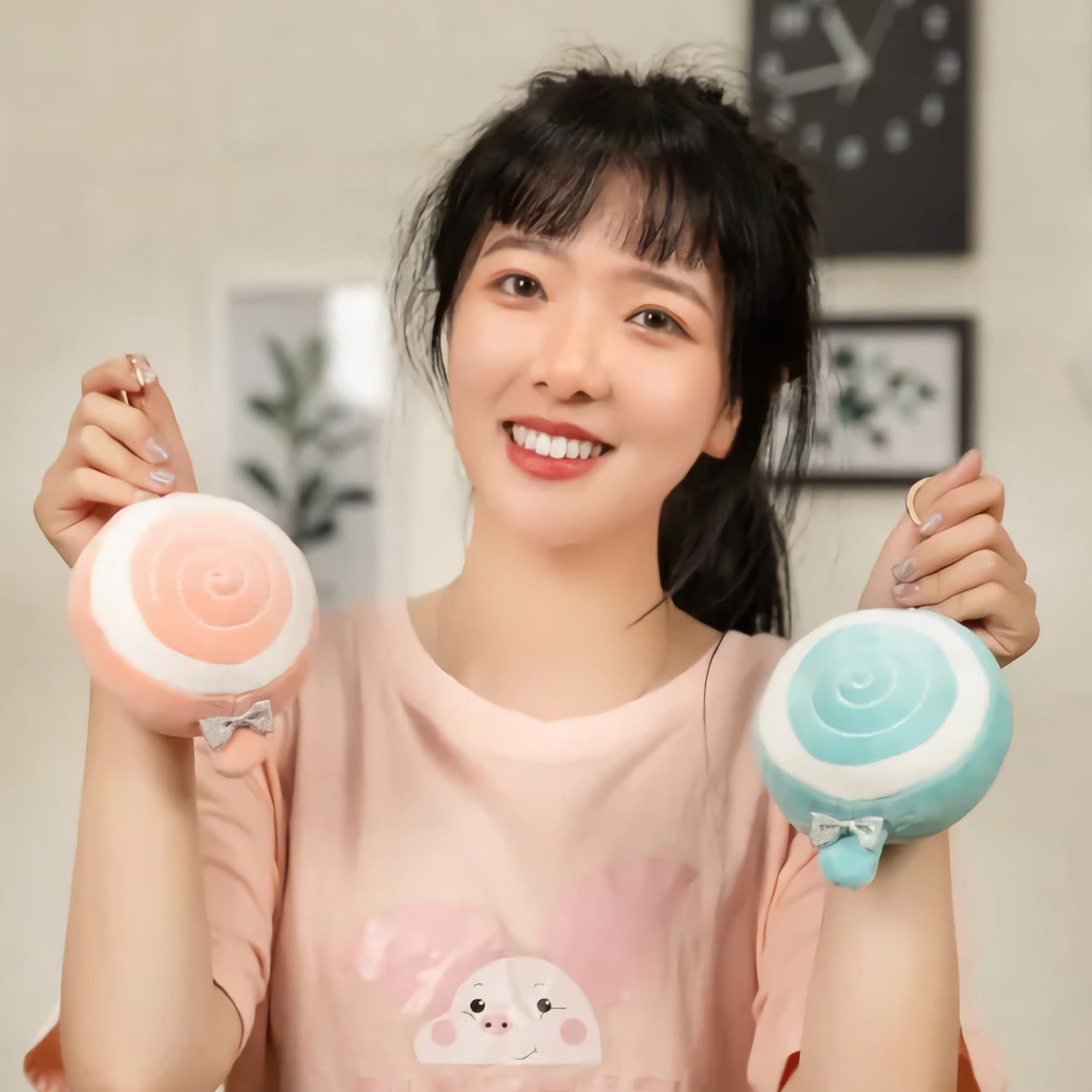 Twirly Pop Plushies, Sweet Swirl Pillow Cushions - Hops and Pops - Cute - Plushies - Kawaii - Sweets Plush - Accessories: Bowtie