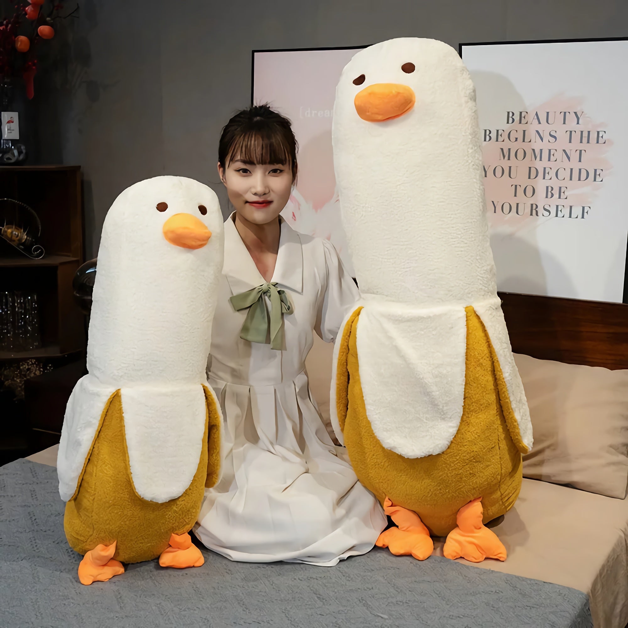 Waddle Banano, The Quirky Banana Duck Plush - Hops and Pops - Cute - Plushies - Kawaii - Fruits Plush - Stuffed Animals