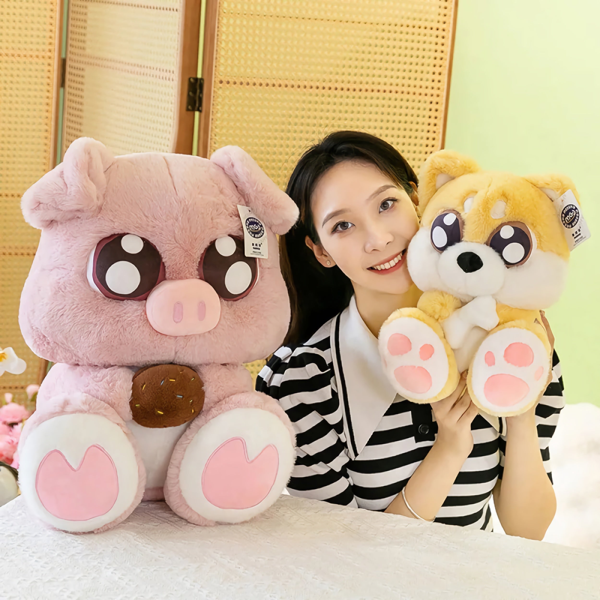 Wide-Eyed Snuggle Pals Plushies - Hops and Pops - Cute - Plushies - Kawaii - Size: Small