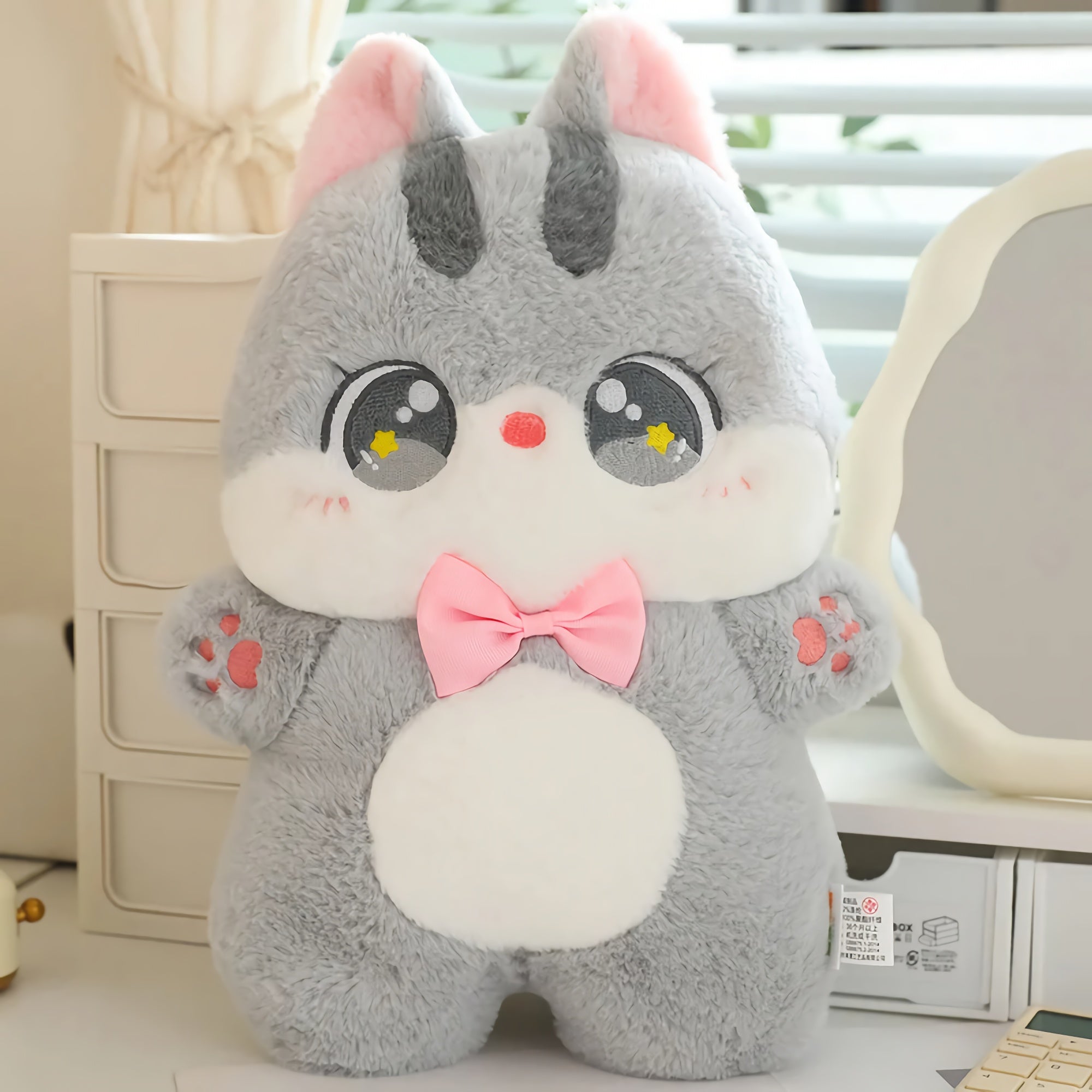 Big-Eyed Bowtie Kittens Plush Stuffed Animal